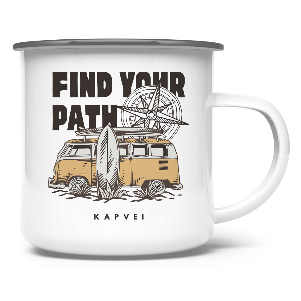 Emaille Tasse - Find your Path