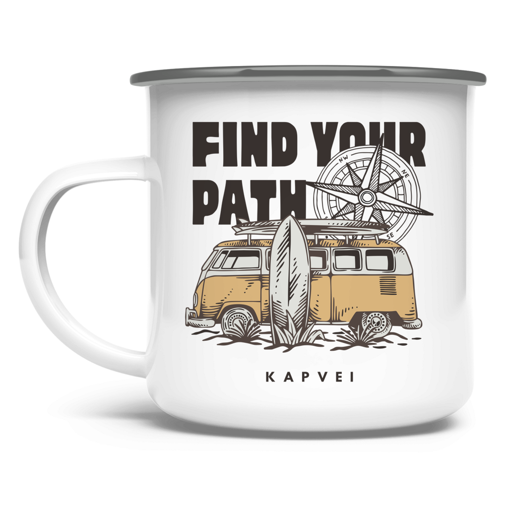 Emaille Tasse - Find your Path