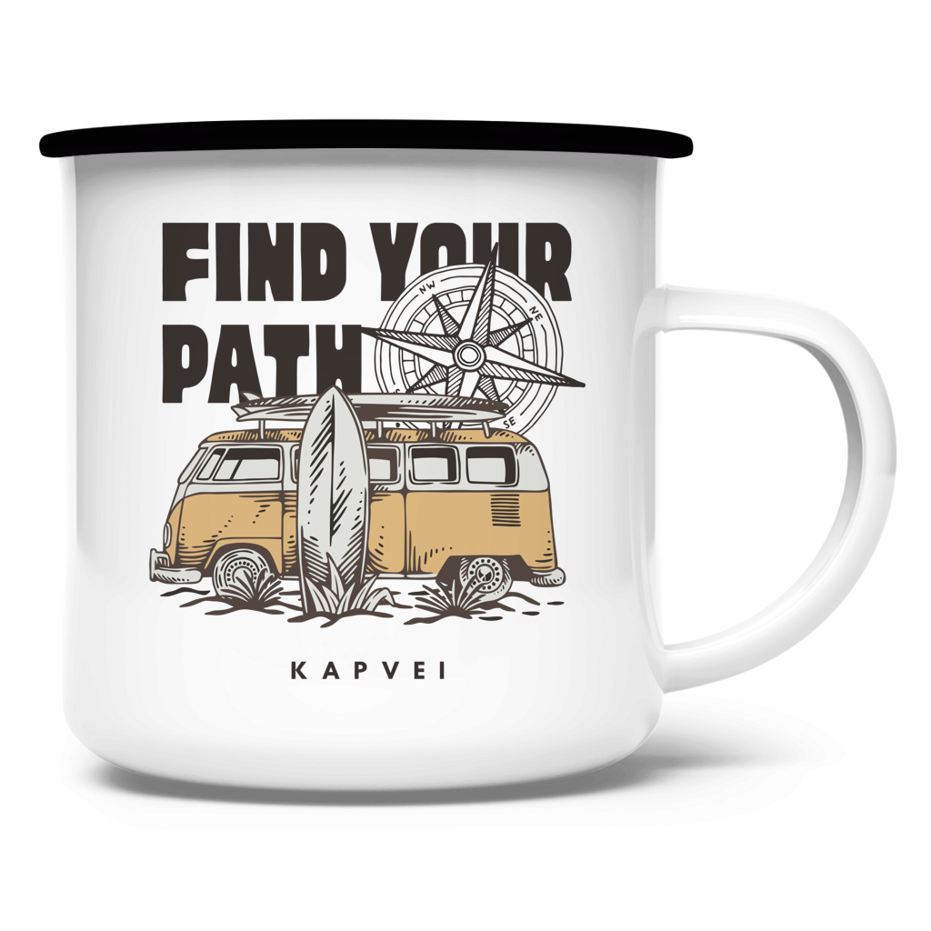 Emaille Tasse - Find your Path