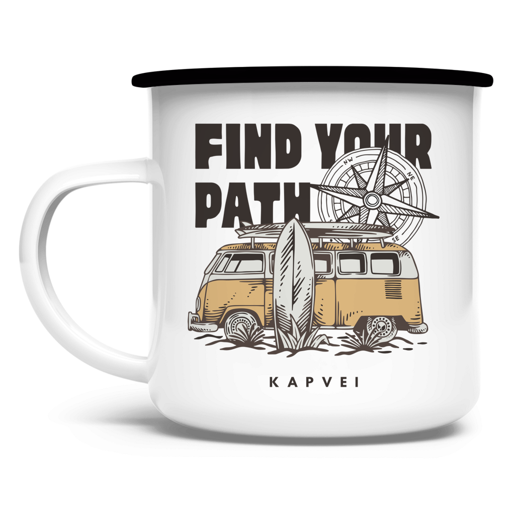 Emaille Tasse - Find your Path