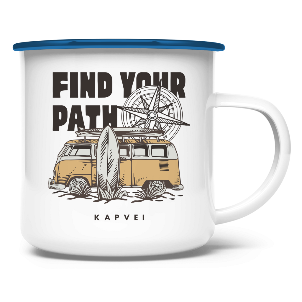 Emaille Tasse - Find your Path