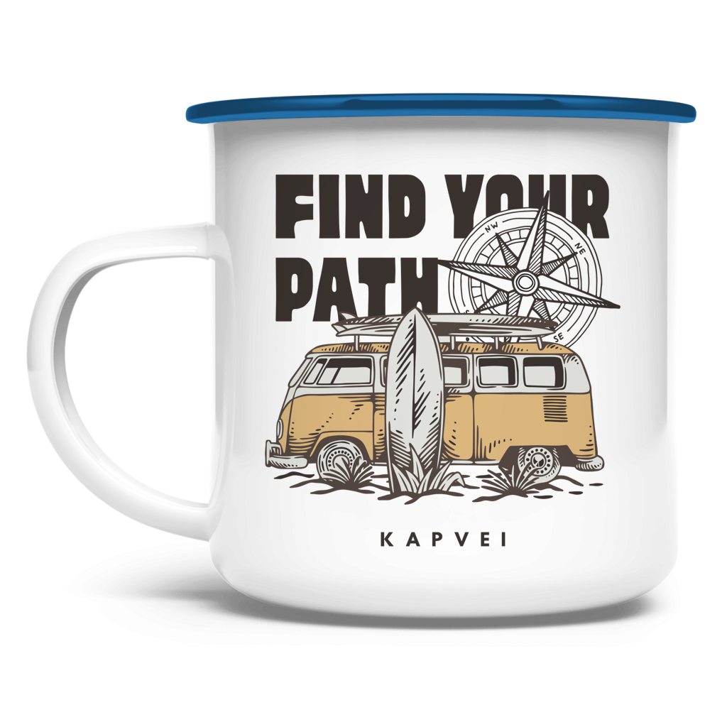 Emaille Tasse - Find your Path