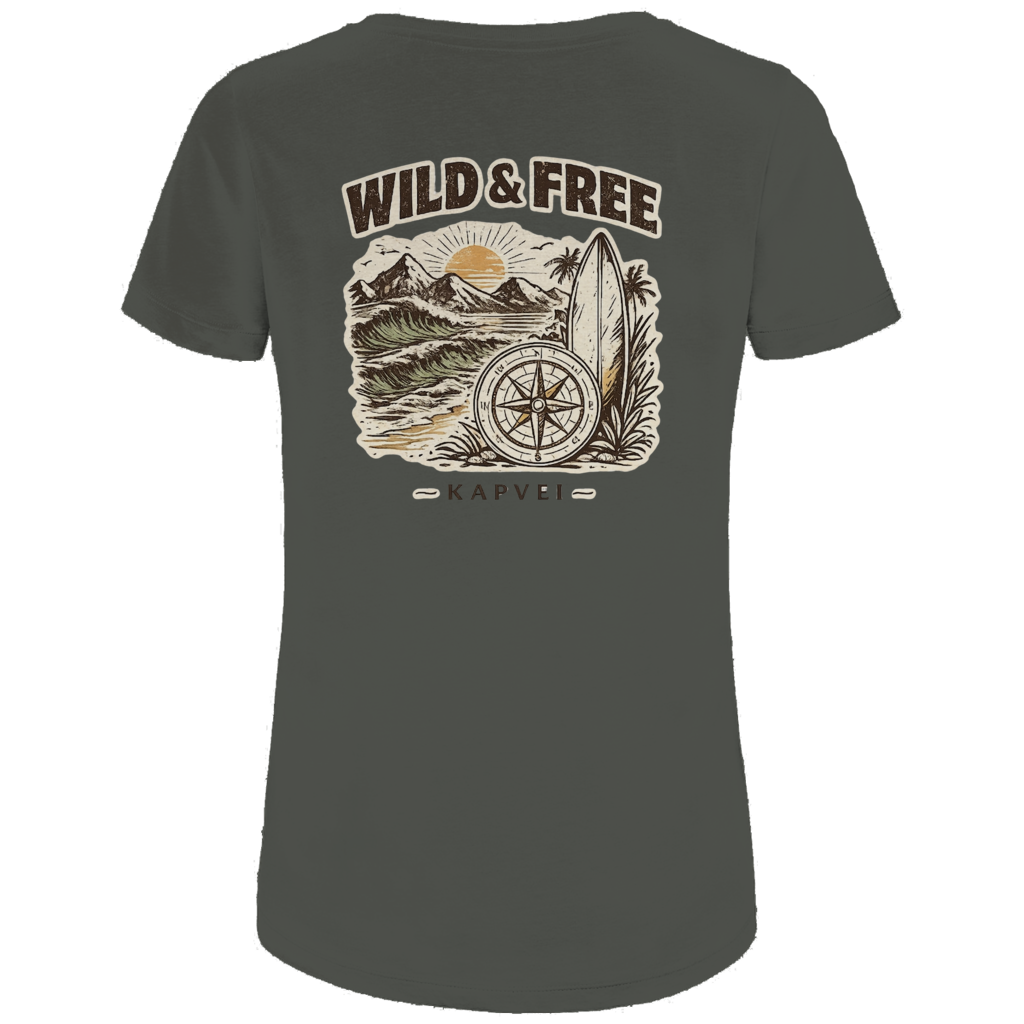 Damen Premium Bio T-Shirt WILD & FREE