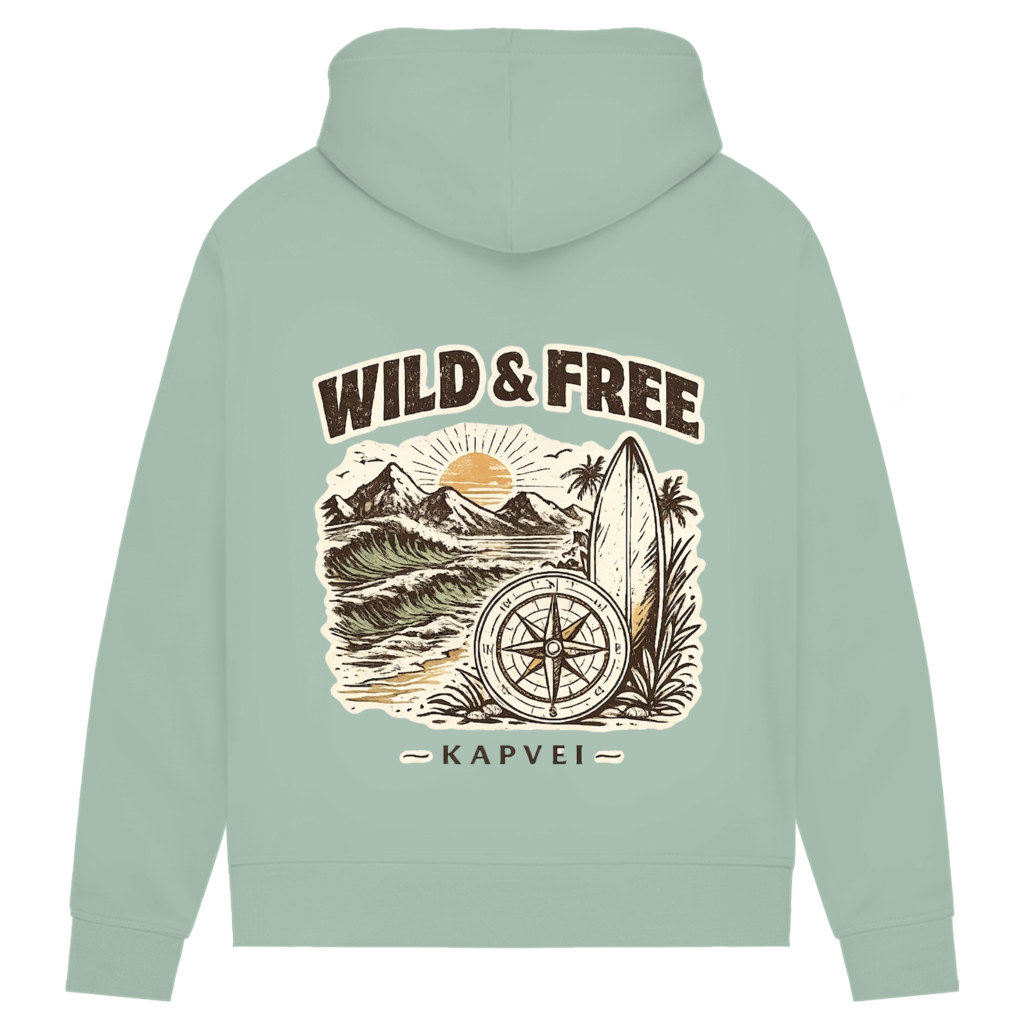 Damen Premium Bio Hoodie WILD & FREE