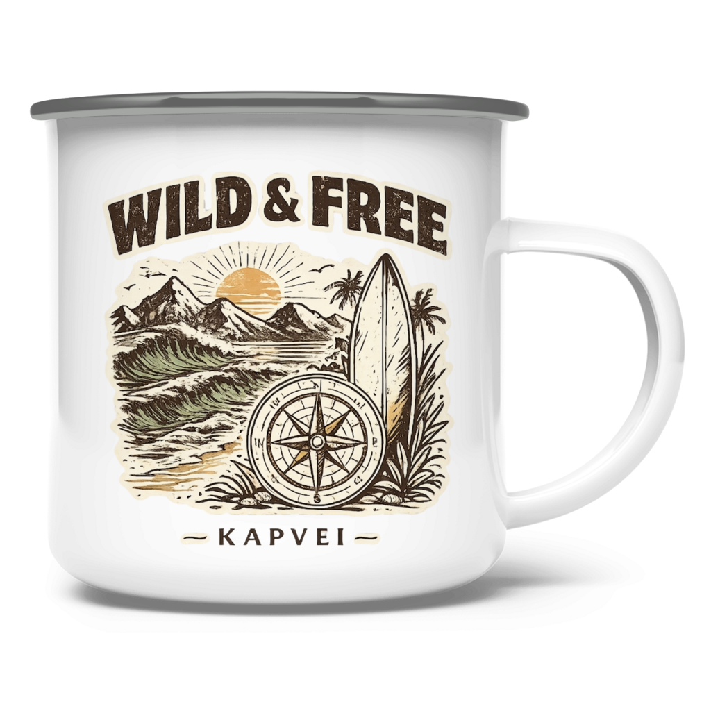 Emaille Tasse WILD & FREE