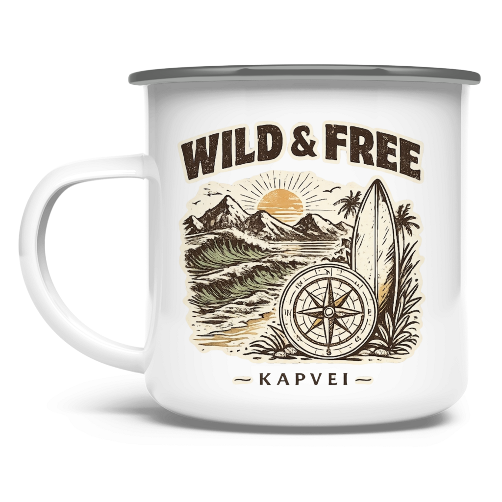 Emaille Tasse WILD & FREE