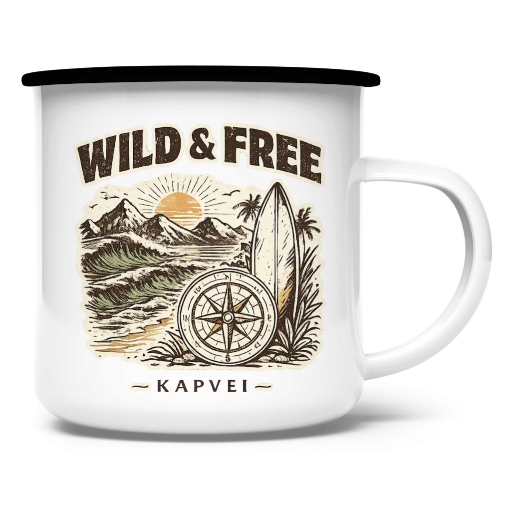 Emaille Tasse WILD & FREE