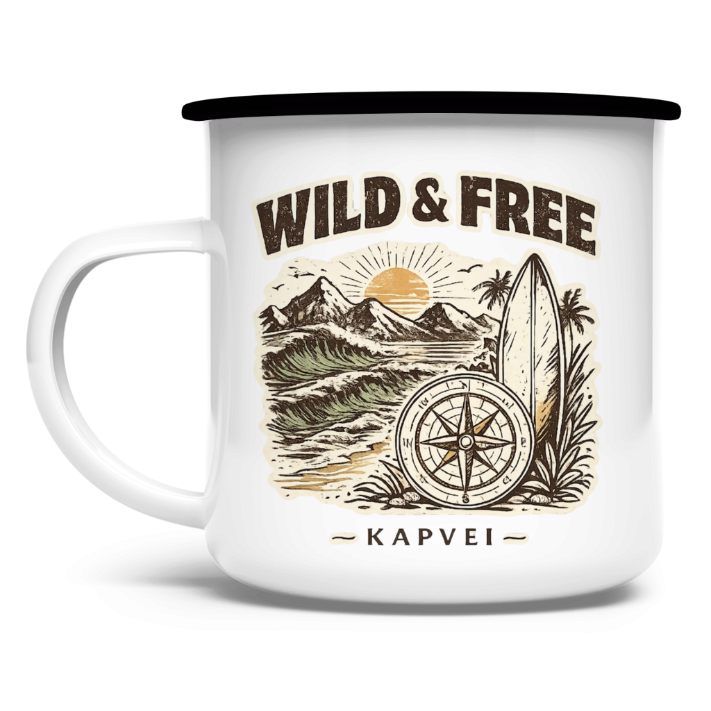 Emaille Tasse WILD & FREE