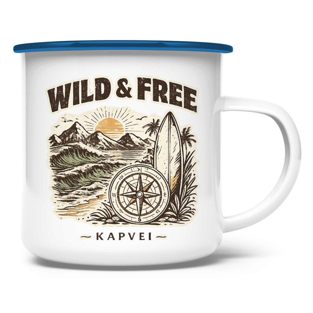 Emaille Tasse WILD & FREE