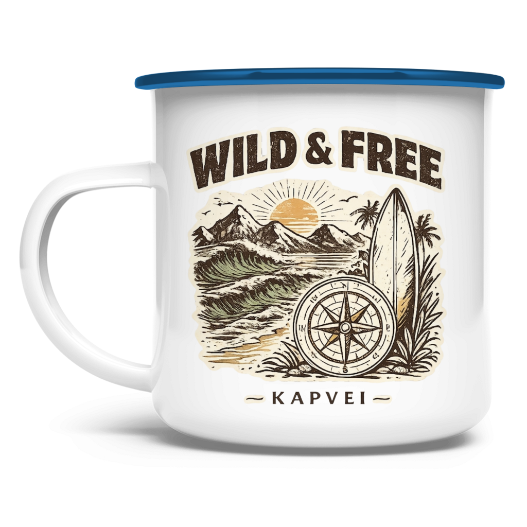 Emaille Tasse WILD & FREE