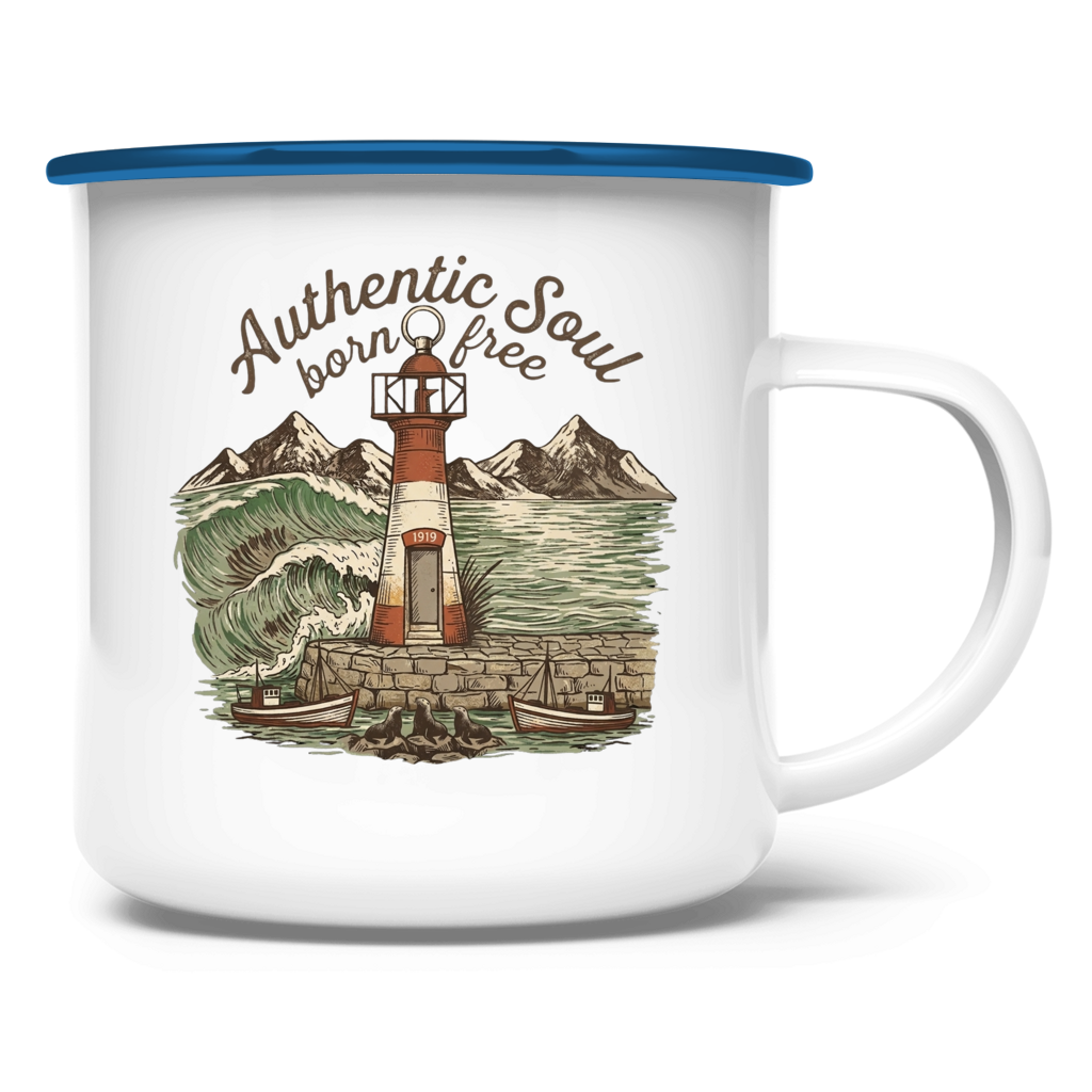Emaille Tasse Lighthouse
