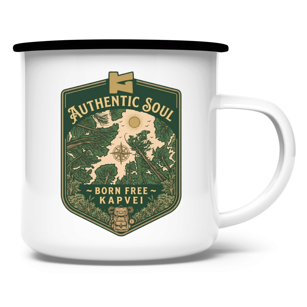 Emaille Tasse Born Free