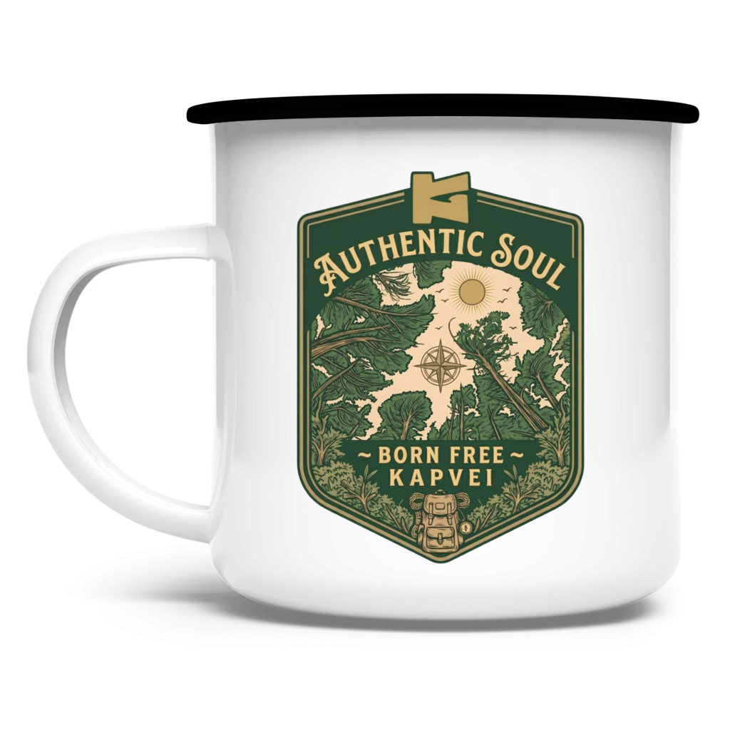 Emaille Tasse Born Free
