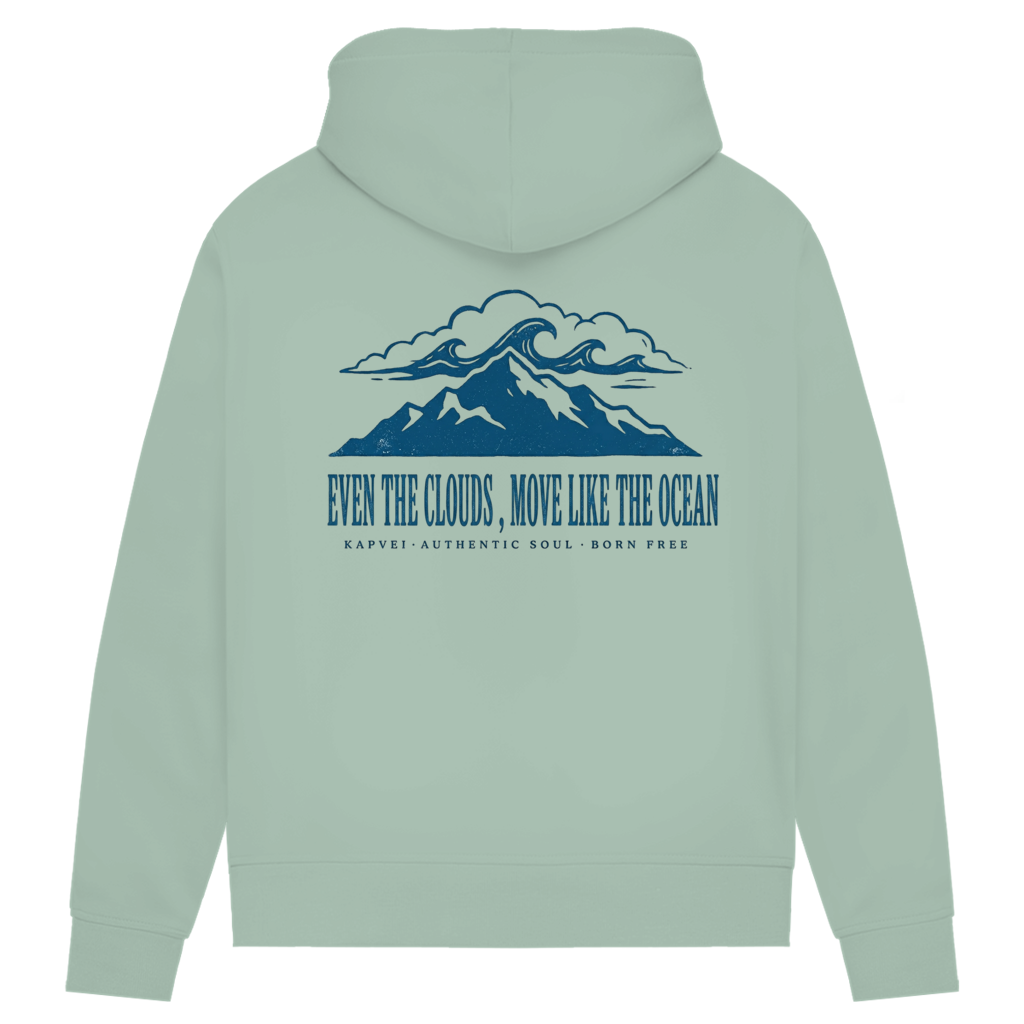 Damen Premium Bio Hoodie Moving Clouds Kapvei