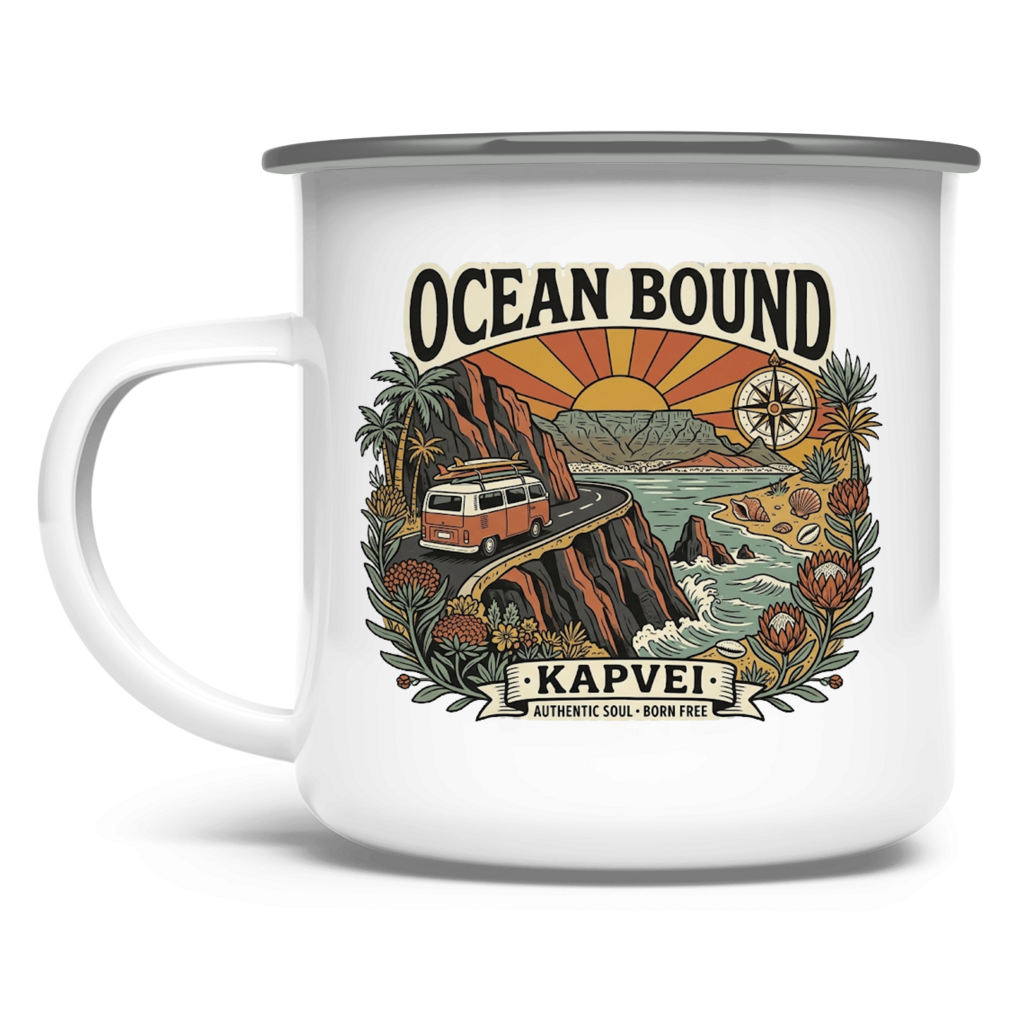 Emaille Tasse Ocean Bound KAPVEI