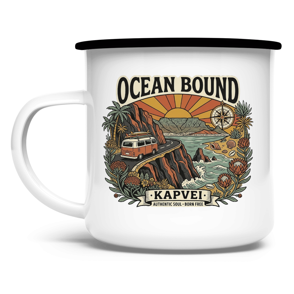 Emaille Tasse Ocean Bound KAPVEI