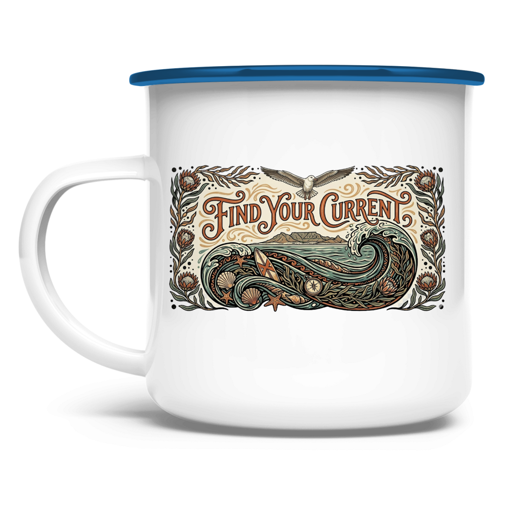 Emaille Tasse Find your Current
