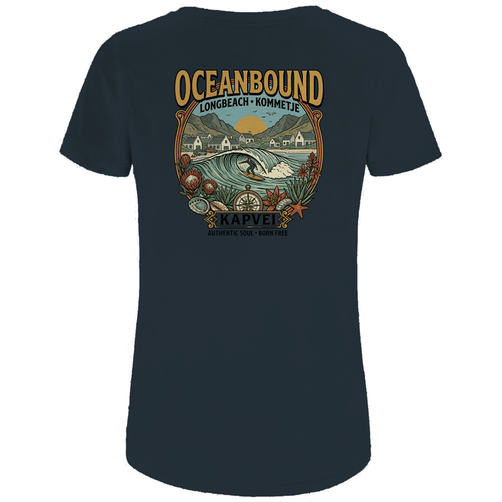 Damen Premium Bio T-Shirt Ocean Bound Longbeach