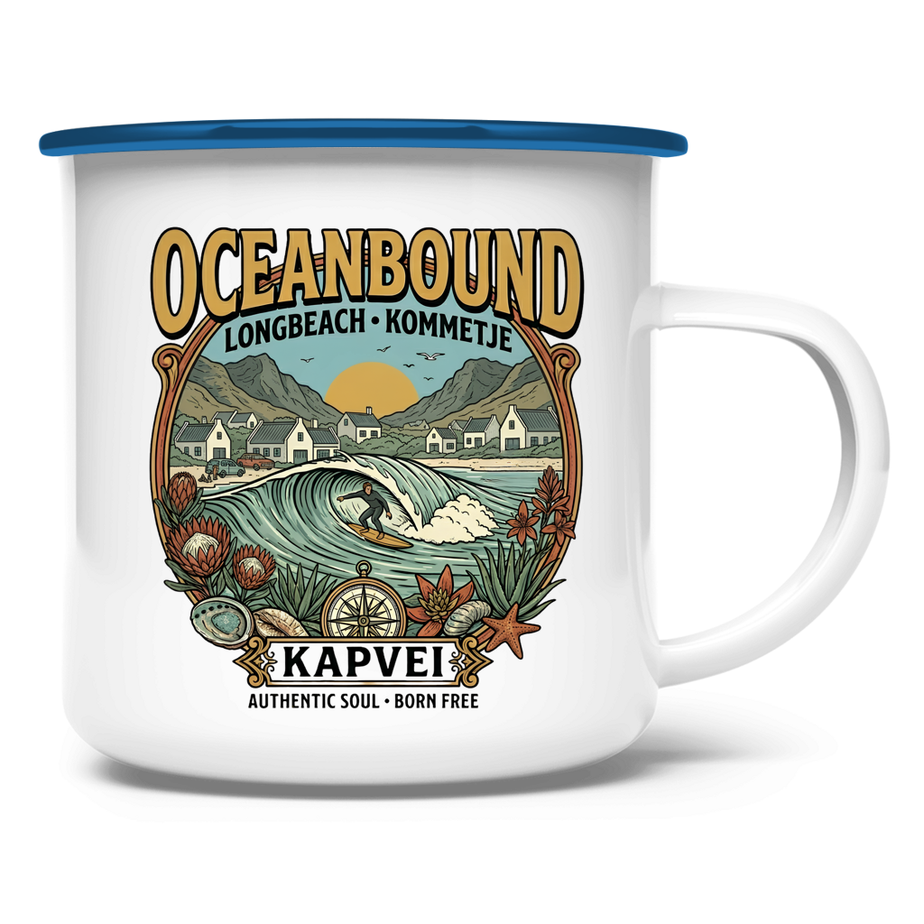 Emaille Tasse Ocean Bound Longbeach