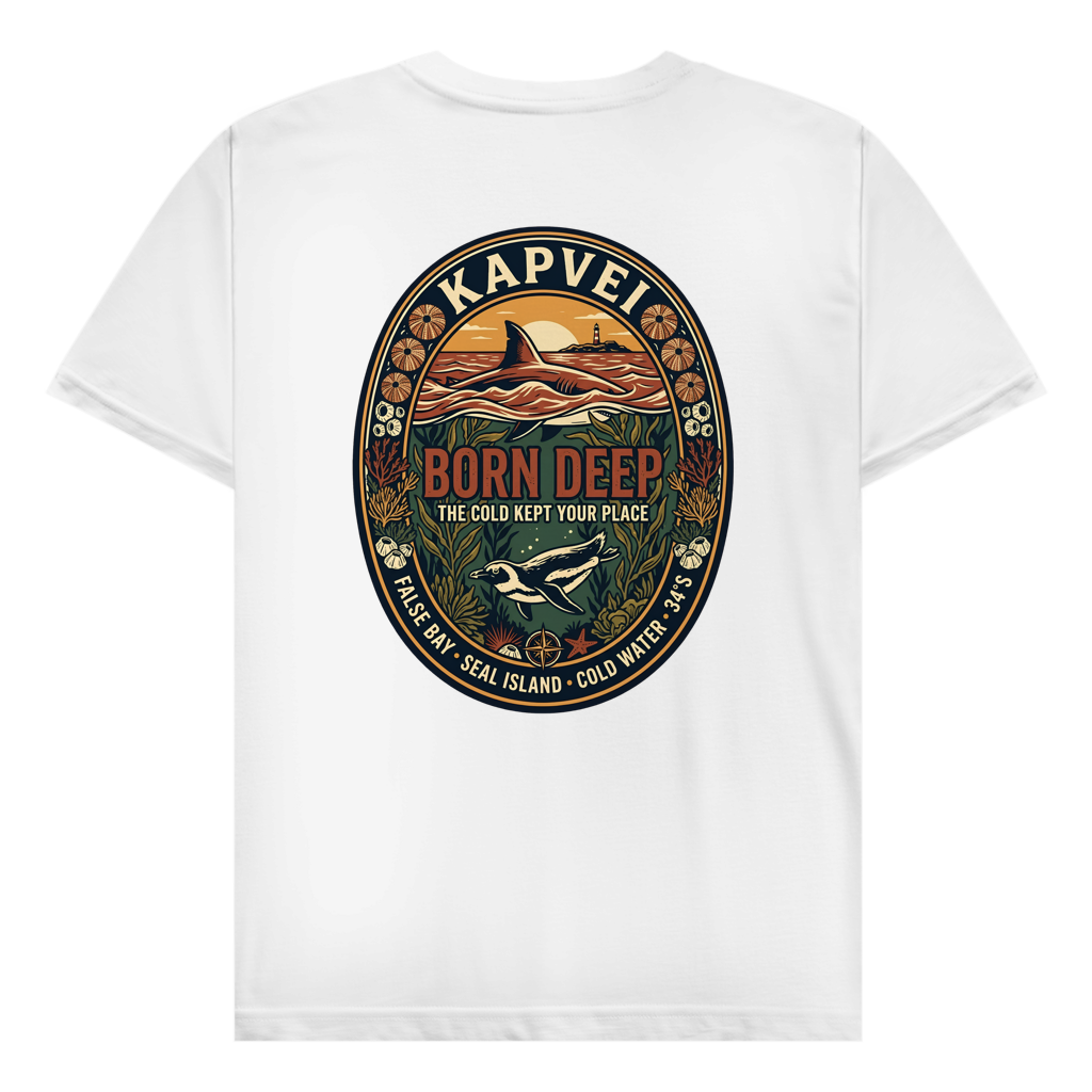 Herren T-Shirt BORN DEEP Great White / Penguin