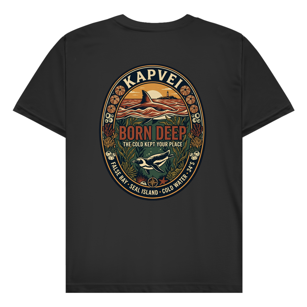 Herren T-Shirt BORN DEEP Great White / Penguin
