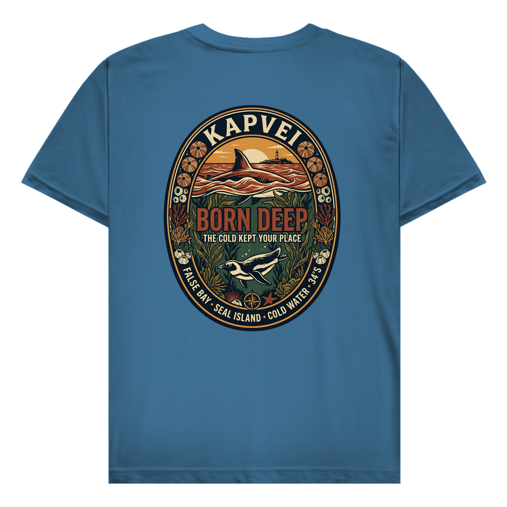 Herren T-Shirt BORN DEEP Great White / Penguin