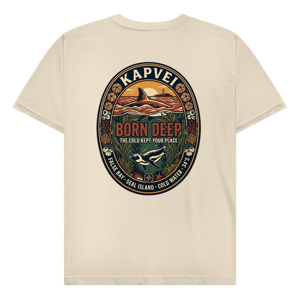Herren T-Shirt BORN DEEP Great White / Penguin