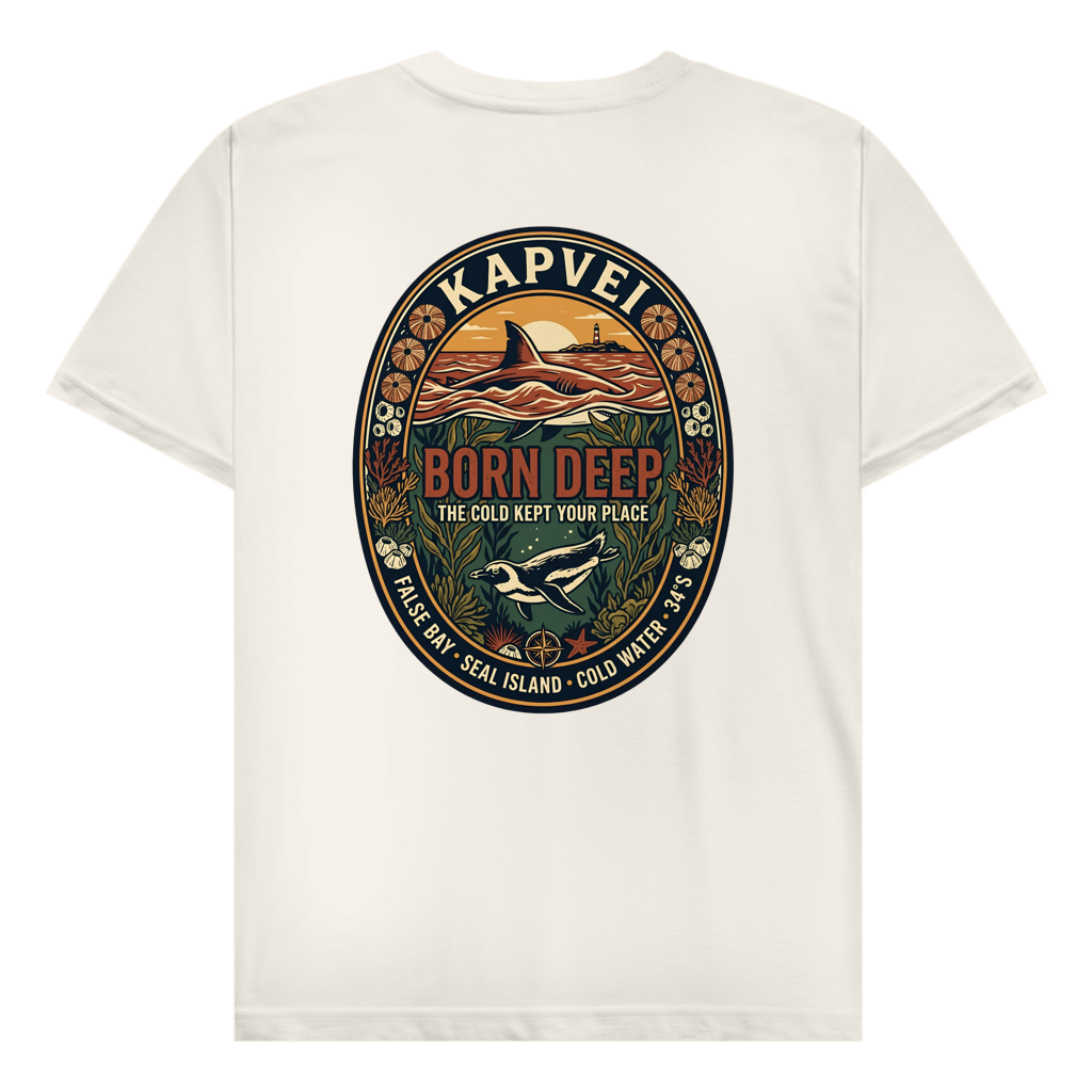 Herren T-Shirt BORN DEEP Great White / Penguin