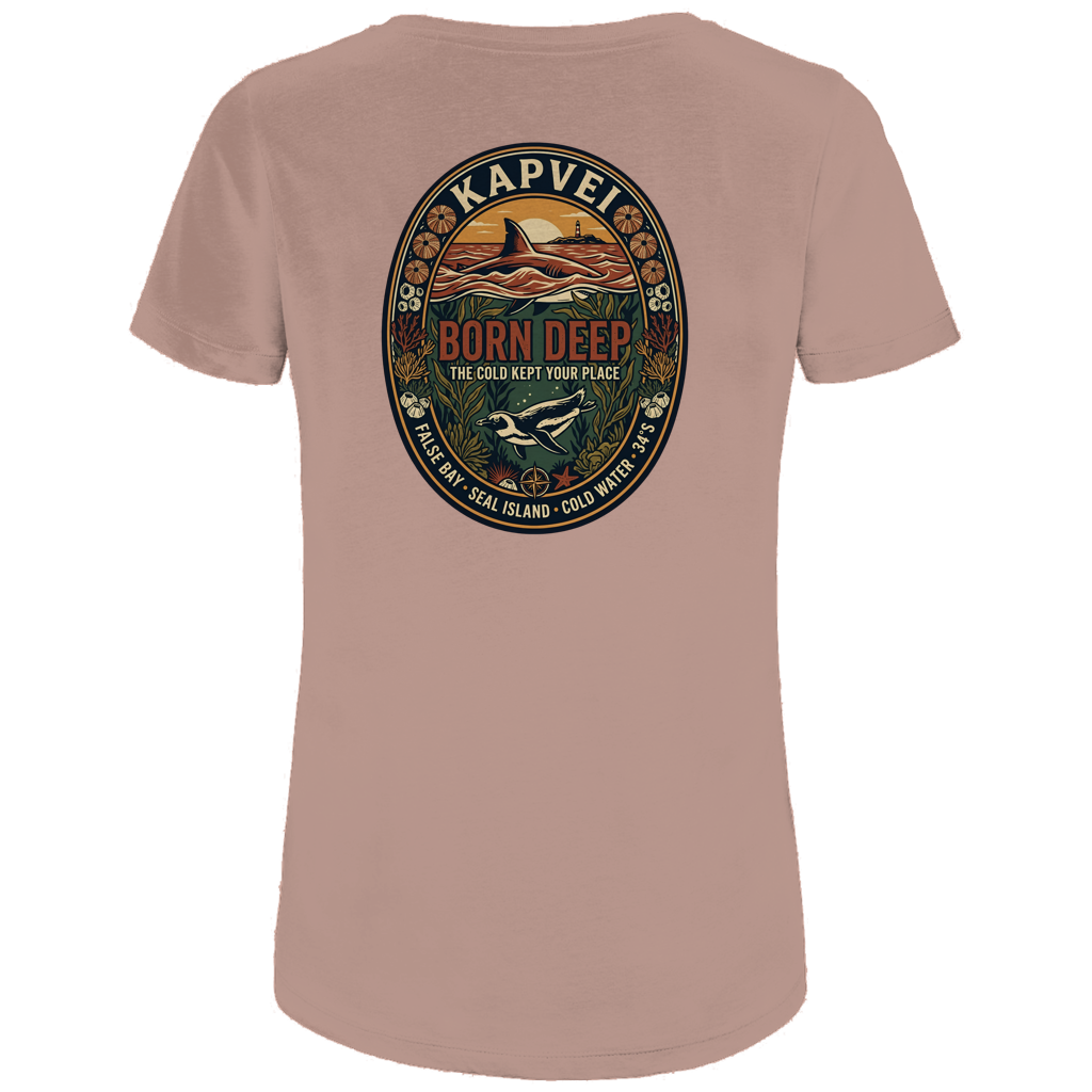 Damen Premium Bio T-Shirt BORN DEEP Great White / Penguin