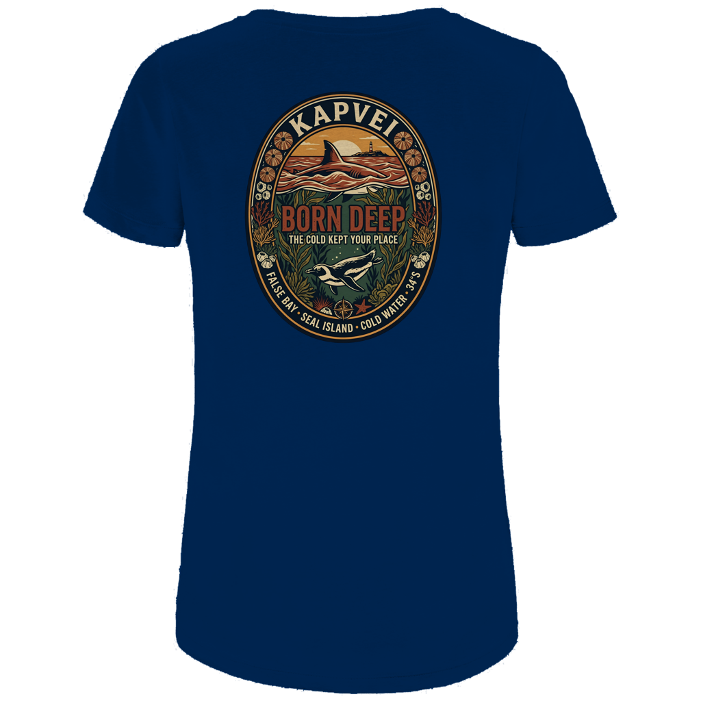 Damen Premium Bio T-Shirt BORN DEEP Great White / Penguin