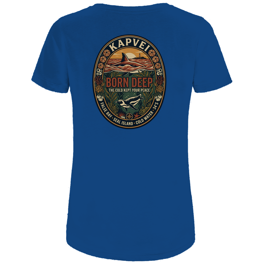 Damen Premium Bio T-Shirt BORN DEEP Great White / Penguin