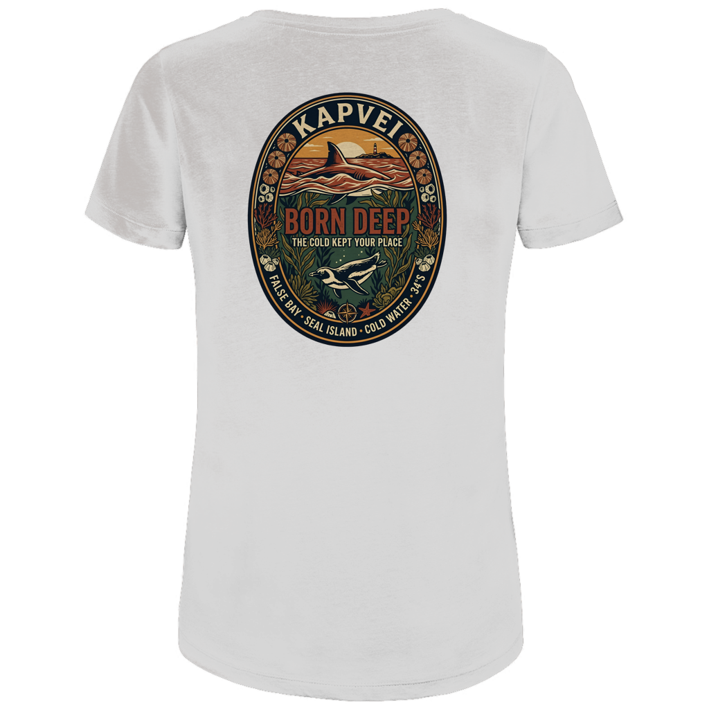 Damen Premium Bio T-Shirt BORN DEEP Great White / Penguin