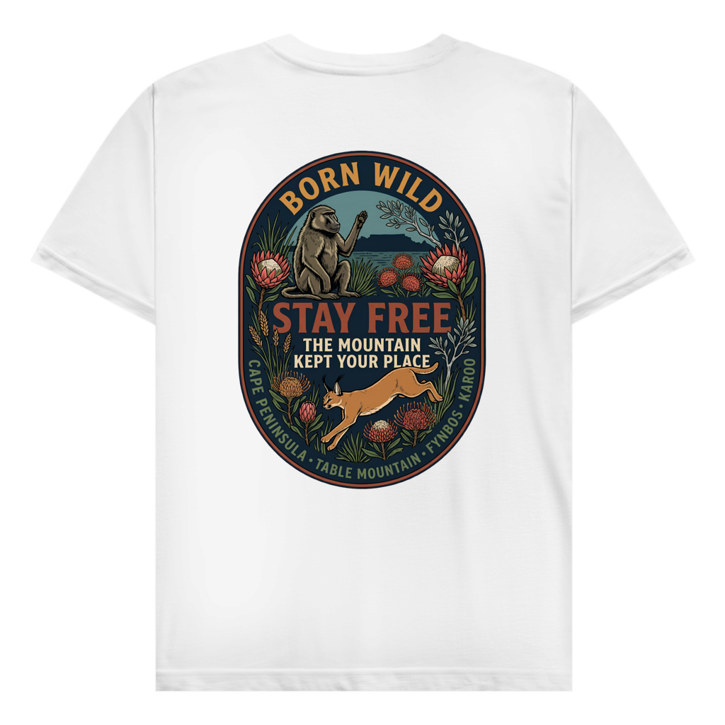 Herren T-Shirt STAY FREE Baboon / Caracal