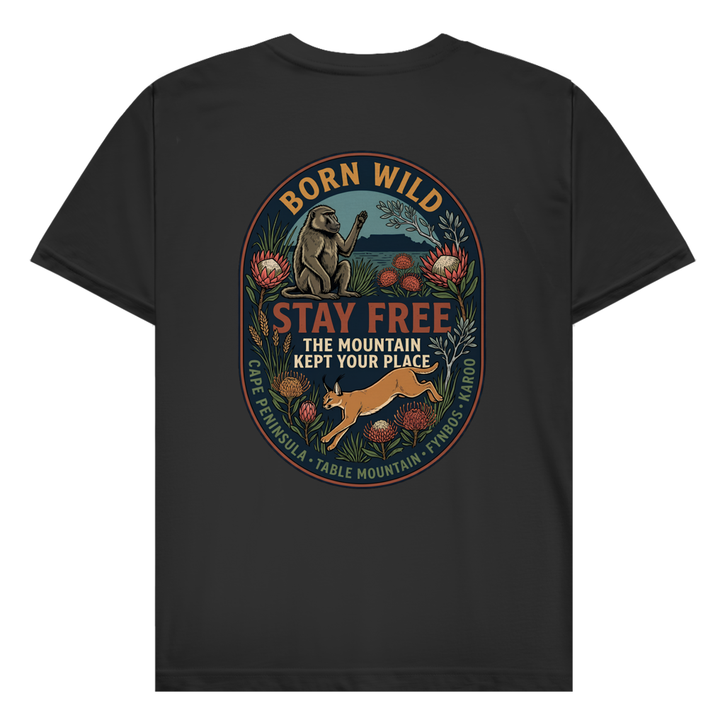 Herren T-Shirt STAY FREE Baboon / Caracal
