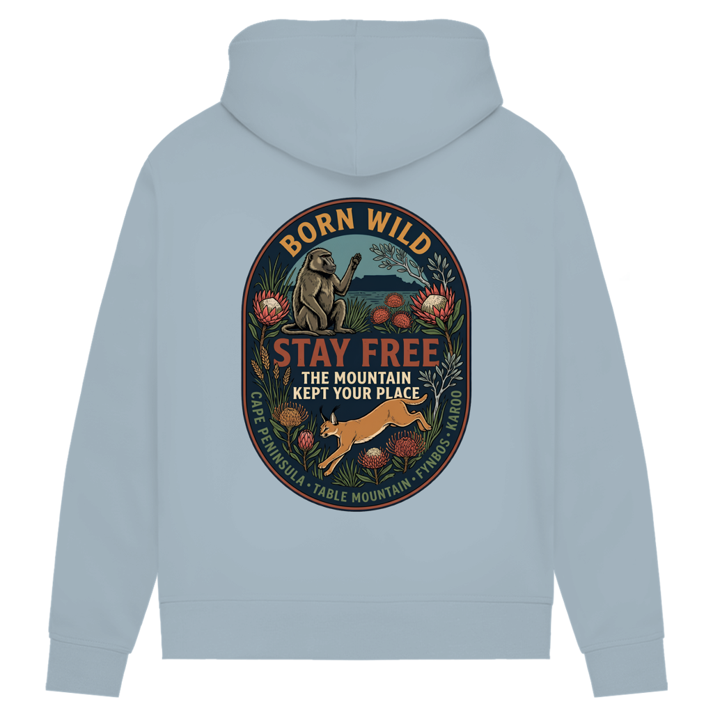 Damen Premium Bio Hoodie STAY FREE Baboon / Caracal