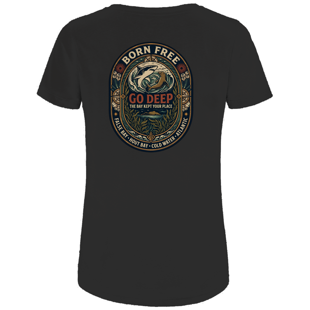 Damen Premium Bio T-Shirt GO DEEP Great White / Seal
