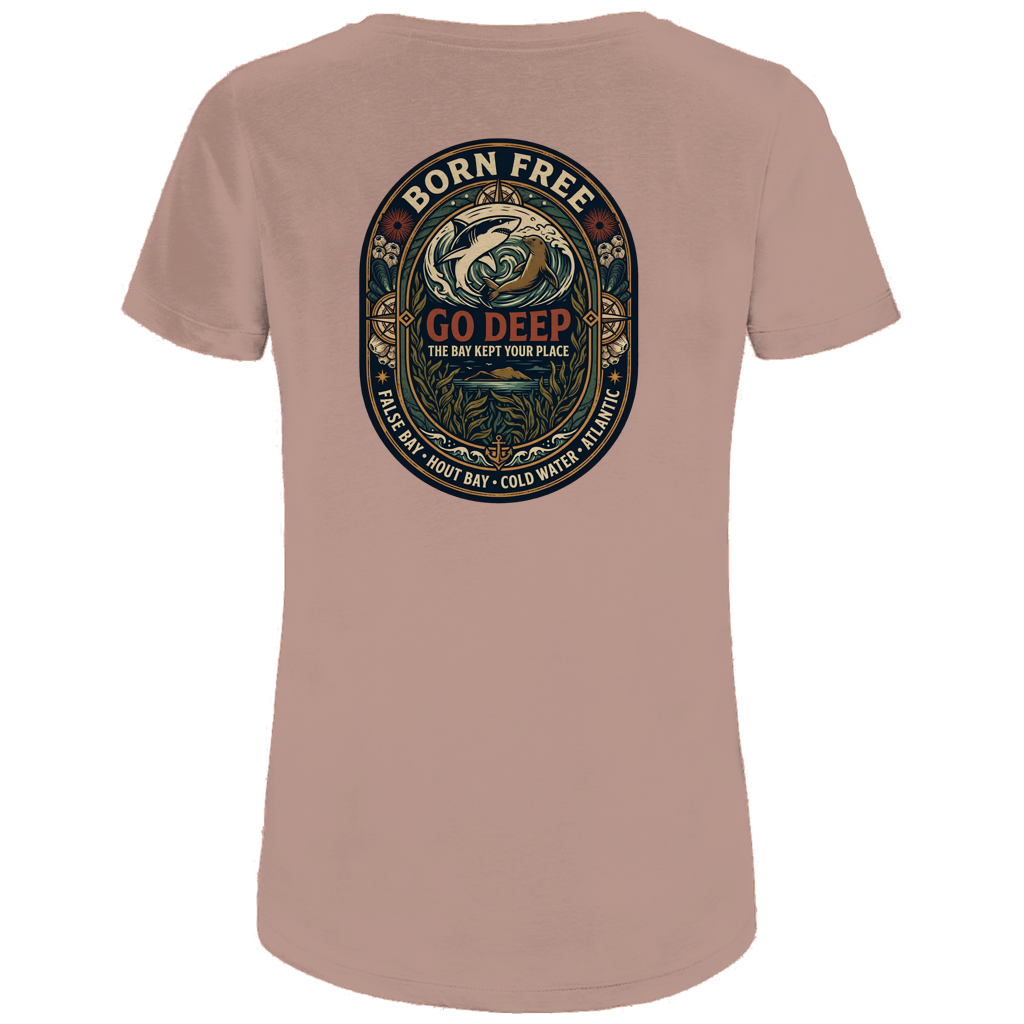 Damen Premium Bio T-Shirt GO DEEP Great White / Seal