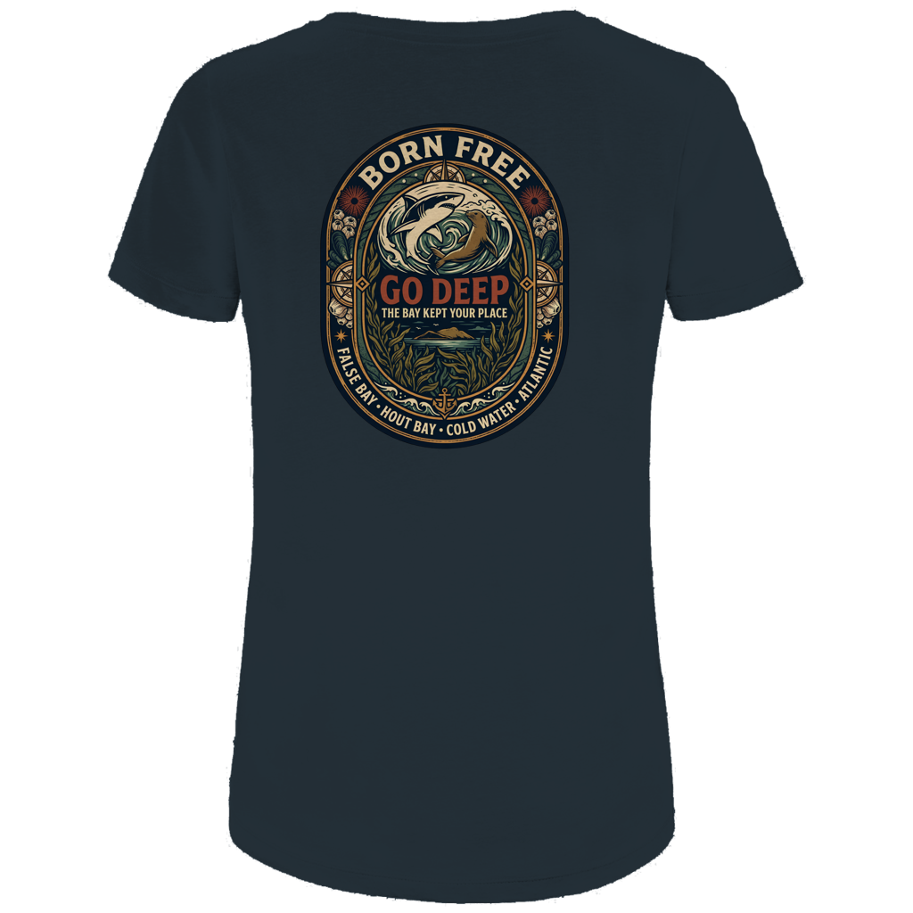Damen Premium Bio T-Shirt GO DEEP Great White / Seal