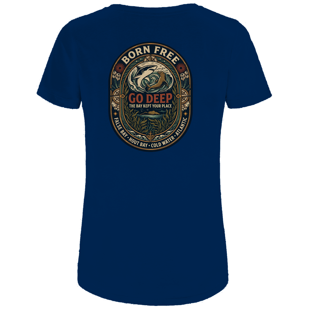 Damen Premium Bio T-Shirt GO DEEP Great White / Seal