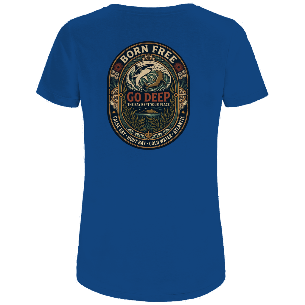 Damen Premium Bio T-Shirt GO DEEP Great White / Seal