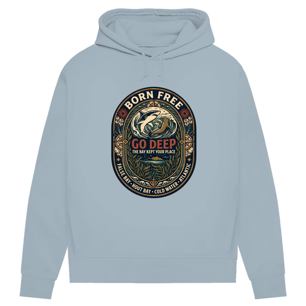 Damen Premium Bio Hoodie GO DEEP Great White / Seal