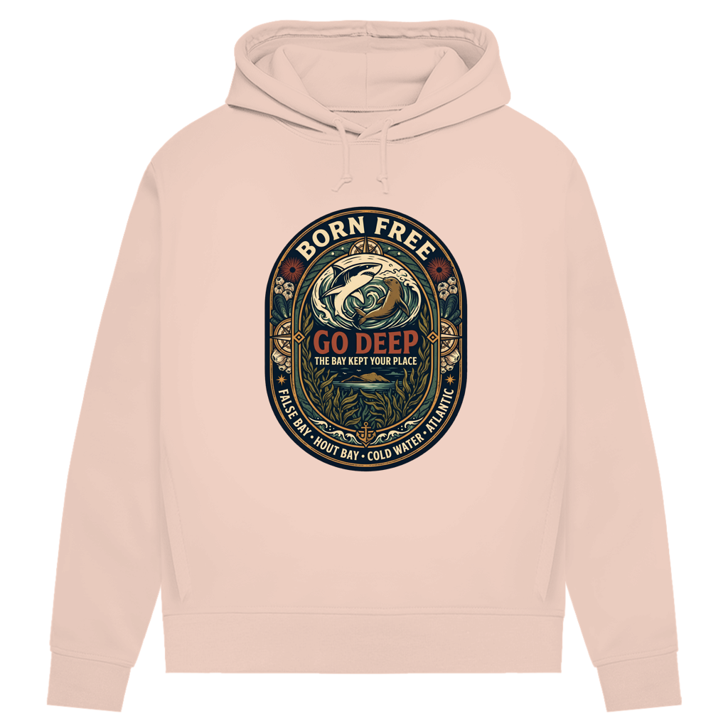 Damen Premium Bio Hoodie GO DEEP Great White / Seal