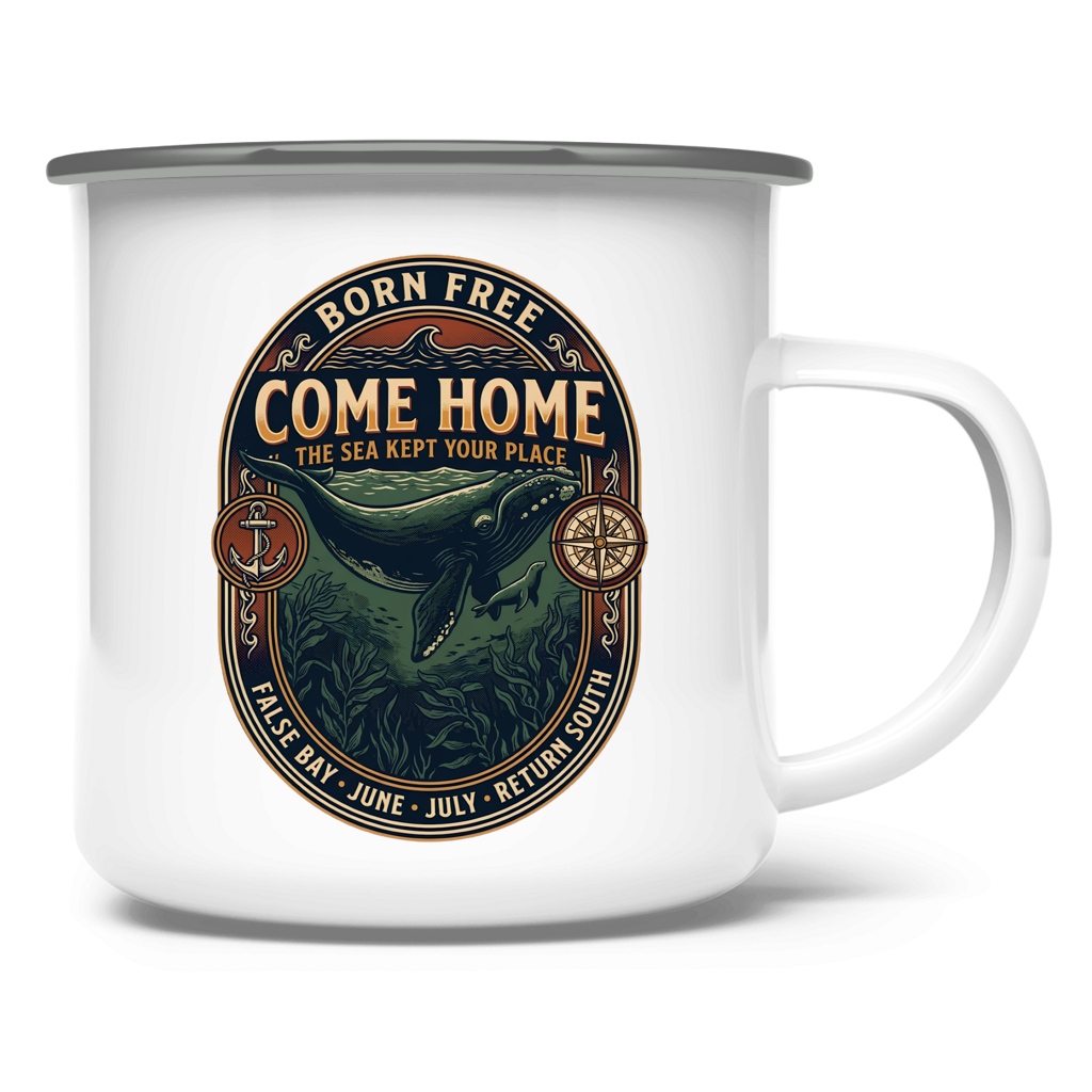 Emaille Tasse Come Home  S.R.Whale / Seal