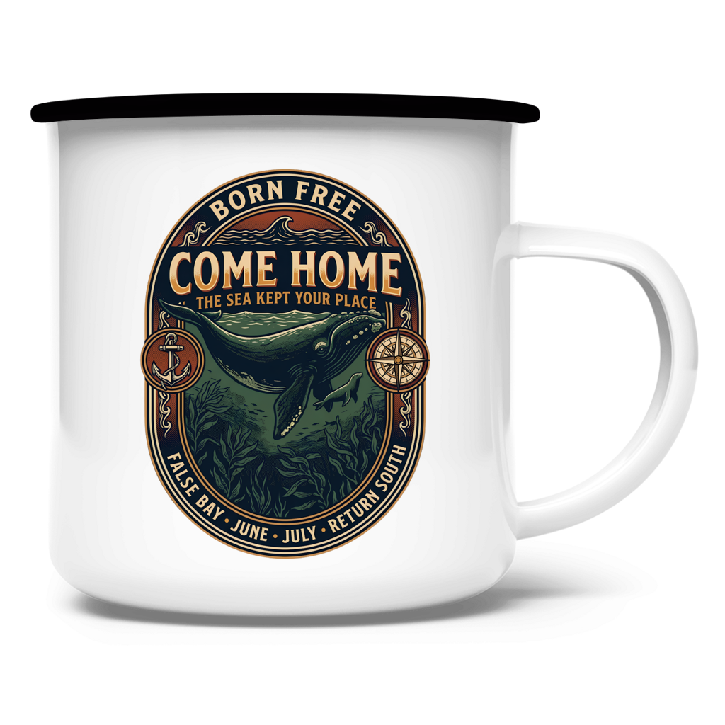 Emaille Tasse Come Home  S.R.Whale / Seal