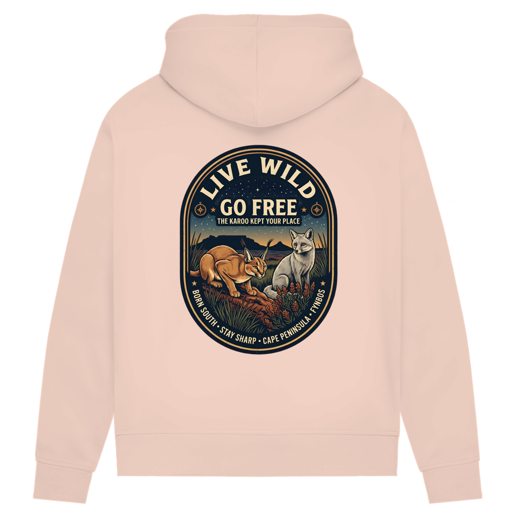 Damen Premium Bio Hoodie LIVE WILD Caraca / Fox