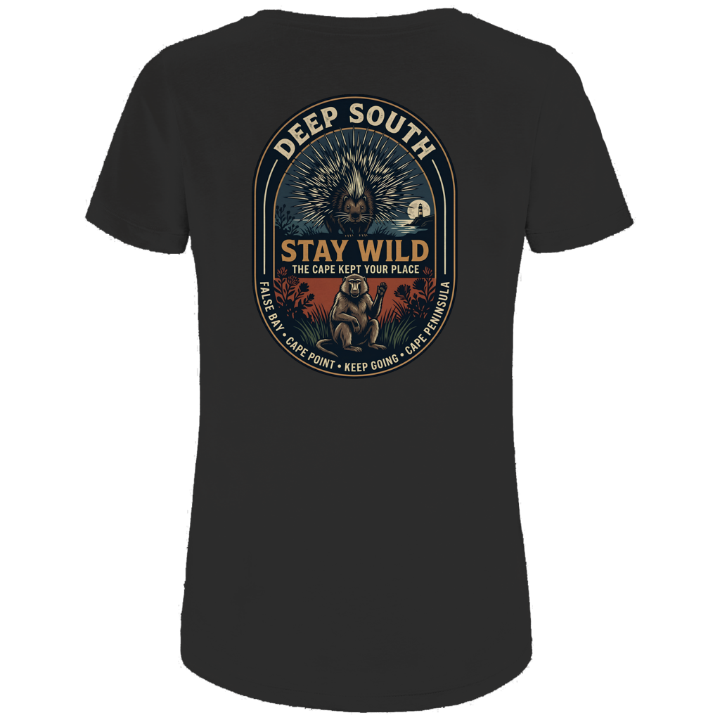 Damen Premium Bio T-Shirt STAY WILD Porcupine / Baboon