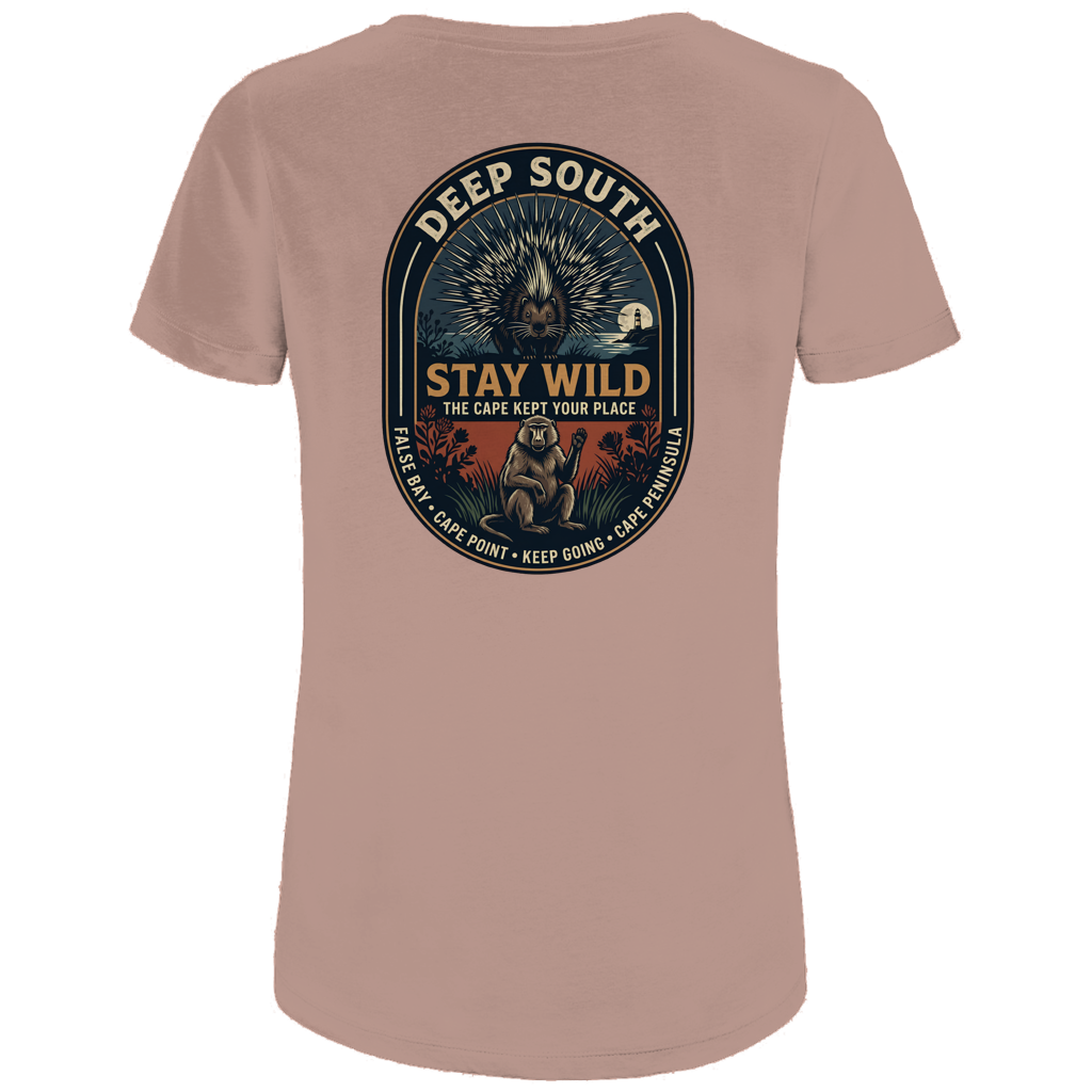 Damen Premium Bio T-Shirt STAY WILD Porcupine / Baboon
