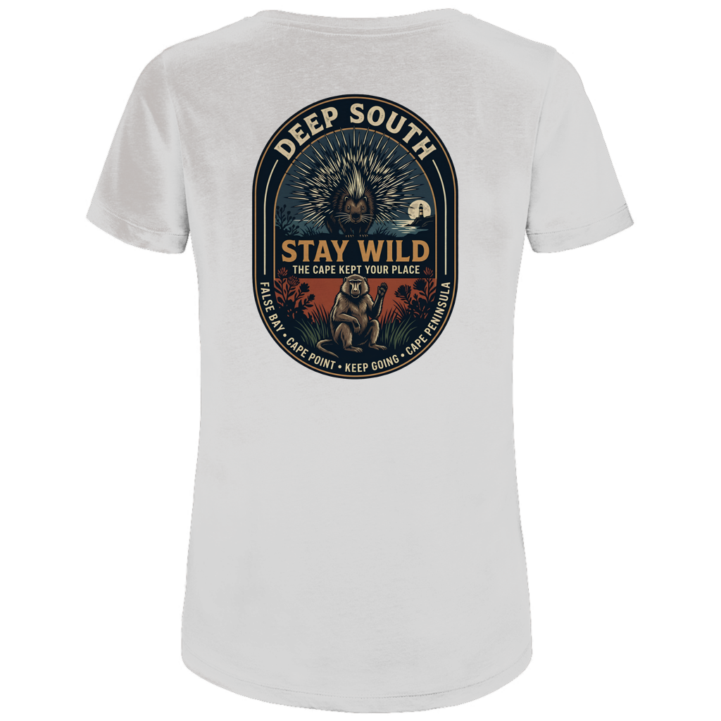 Damen Premium Bio T-Shirt STAY WILD Porcupine / Baboon