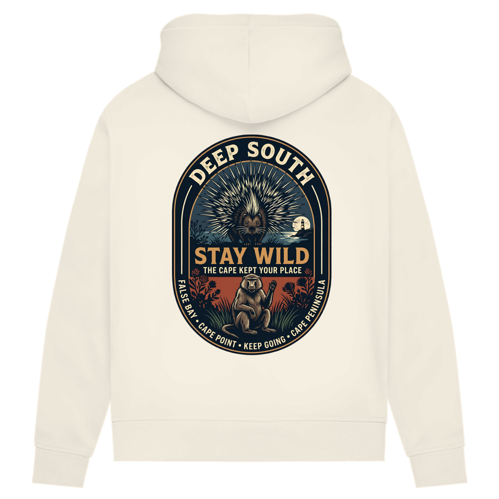 Damen Premium Bio Hoodie STAY WILD Porcupine / Baboon