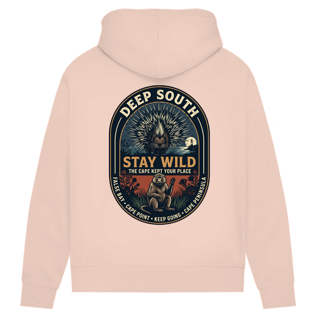 Damen Premium Bio Hoodie STAY WILD Porcupine / Baboon